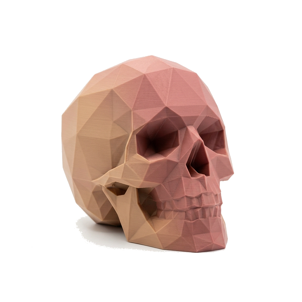 Calavera Facetada Low-Poly 3D