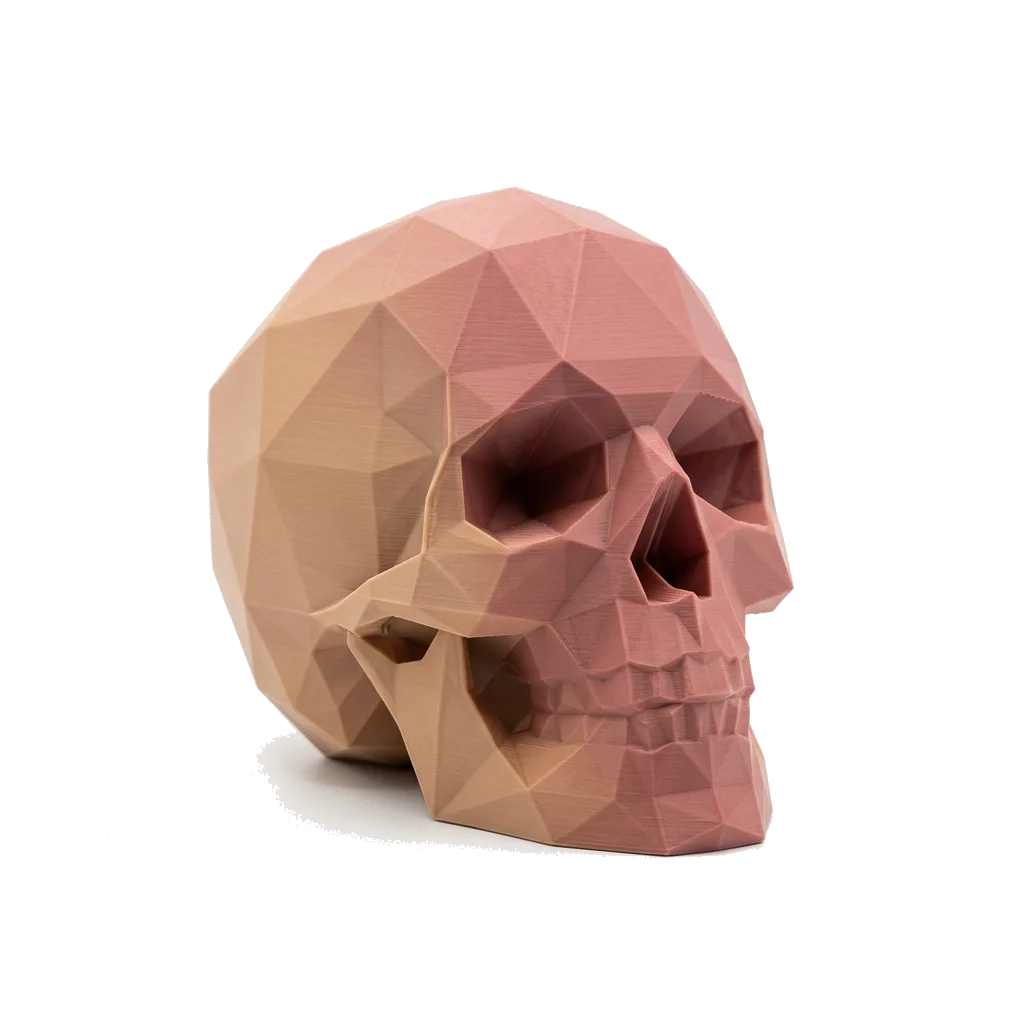 Calavera Facetada Low-Poly 3D